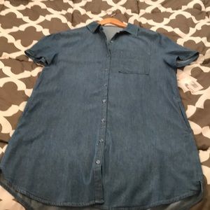 Denim Button down colar dress